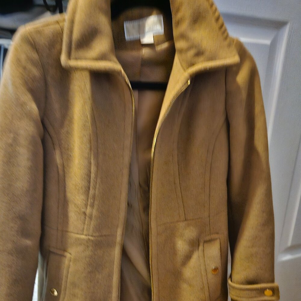 Michael Kors Tan Wool Pea Coat Jacket